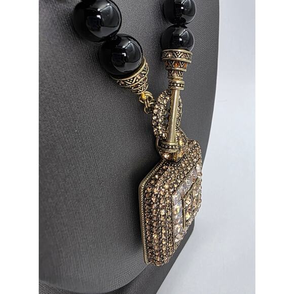 Heidi Daus "Tantalizing" Beaded Toggle Crystal Drop Statement Necklace - NIB - Picture 9 of 10